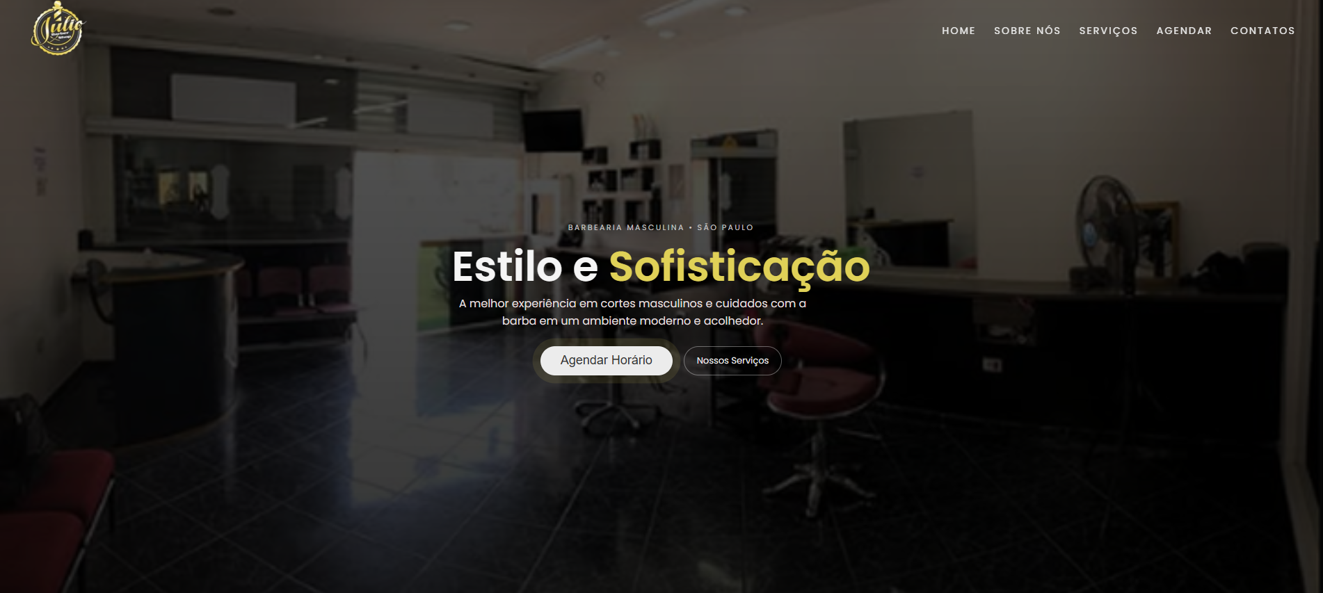Prévia do site Julio Barber Shop