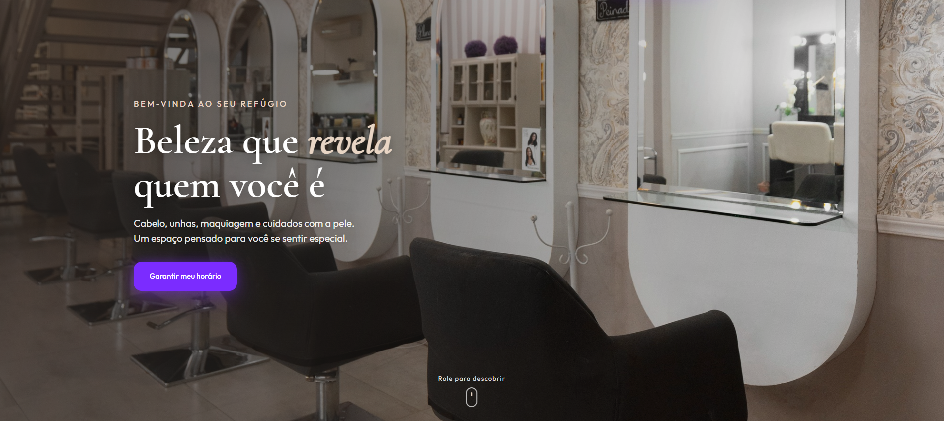 Prévia do template salão de beleza